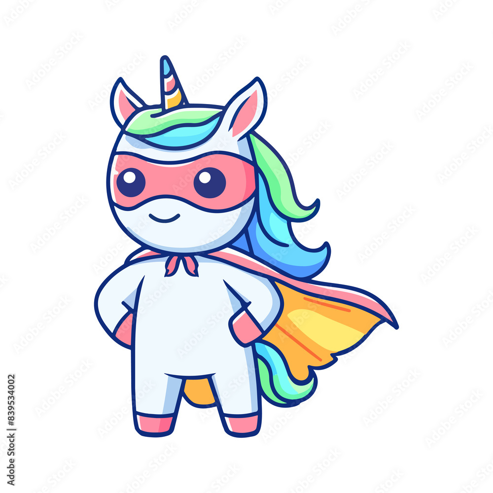 Fototapeta premium cute unicorn hero icon character