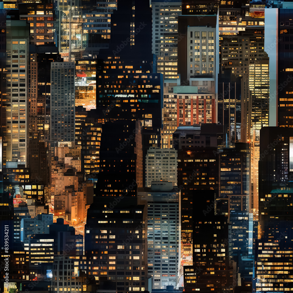 Abstract seamless pattern of high-rise buildings, walls and windows. Concept of the modern level of urbanization Abstract seamless pattern of high-rise buildings, walls and windows. Concept of the modern level of urbanization