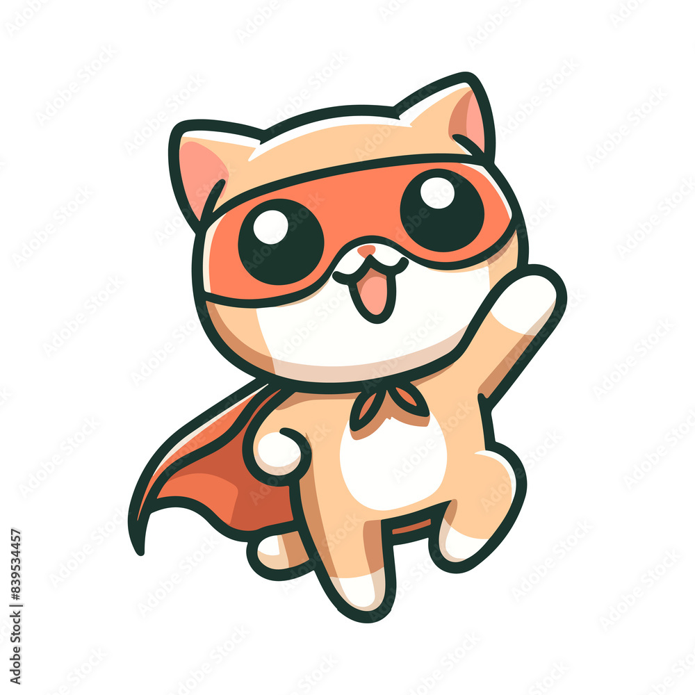 Fototapeta premium cute cat hero icon character