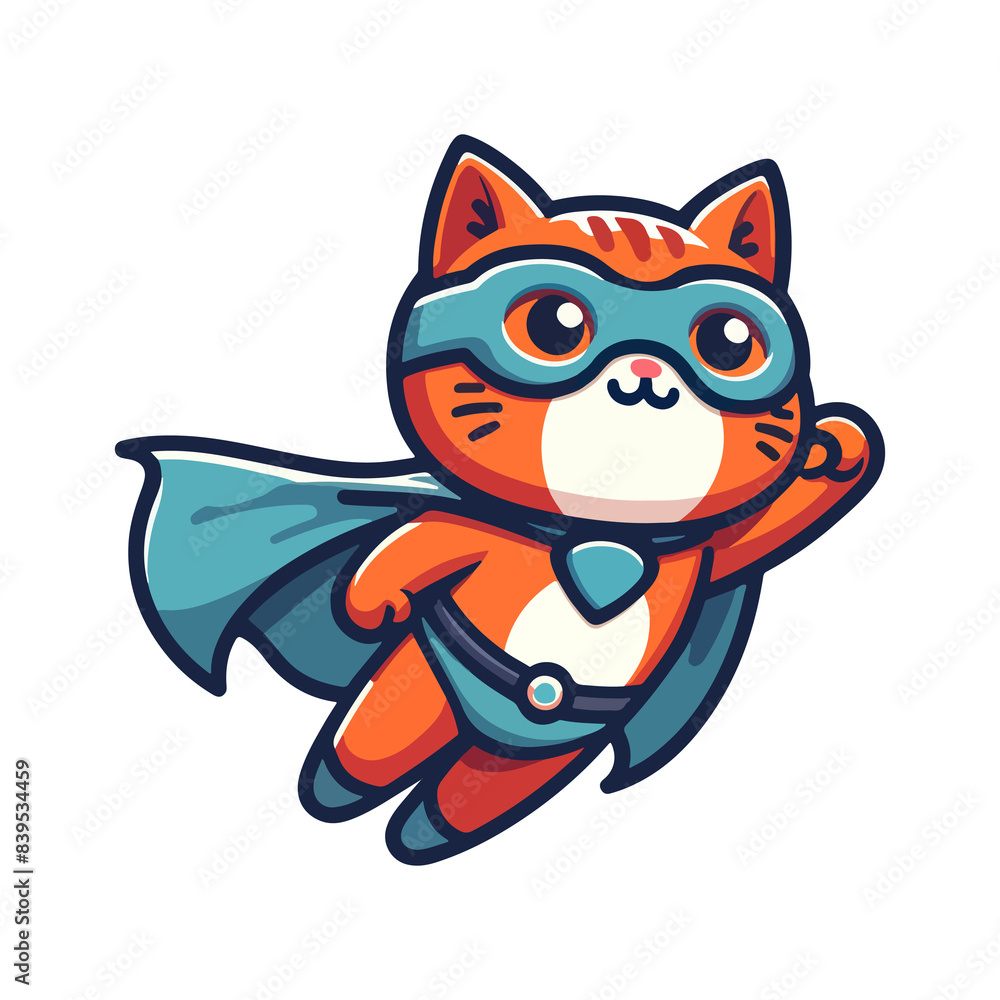 Fototapeta premium cute cat hero icon character