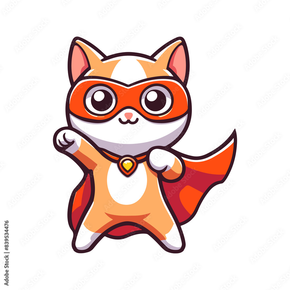 Fototapeta premium cute cat hero icon character