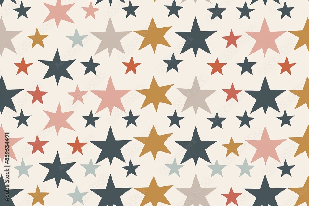 Simple star shapes in muted tones, arranged in a subtle and minimalist pattern Simple star shapes in muted tones, arranged in a subtle and minimalist pattern