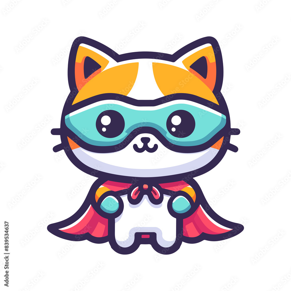 Fototapeta premium cute cat hero icon character