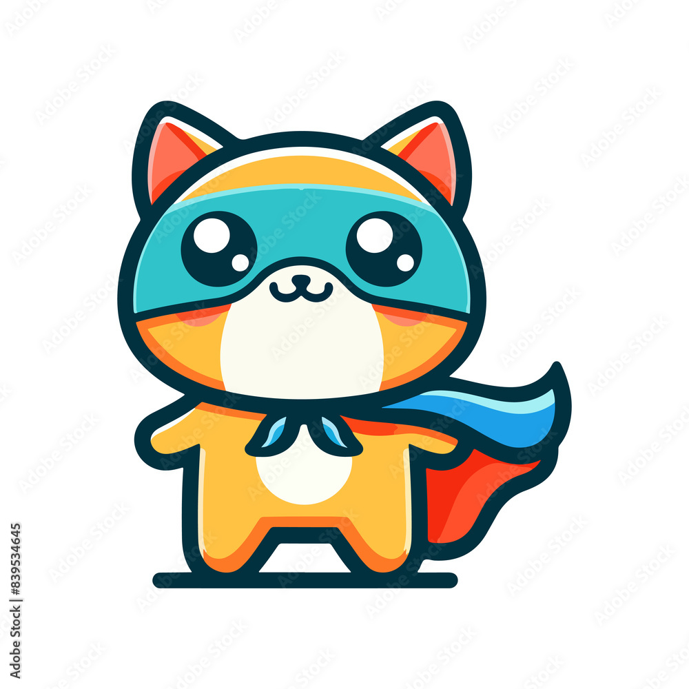 cute cat hero icon character cute cat hero icon character