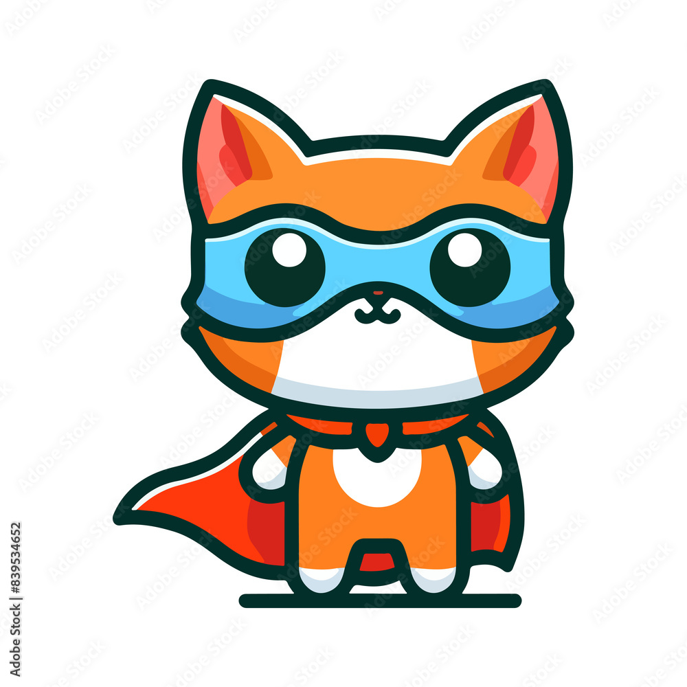 Fototapeta premium cute cat hero icon character