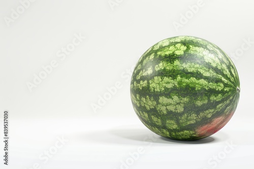 Ripe watermelon displayed on a pristine white background for striking and enticing visual content