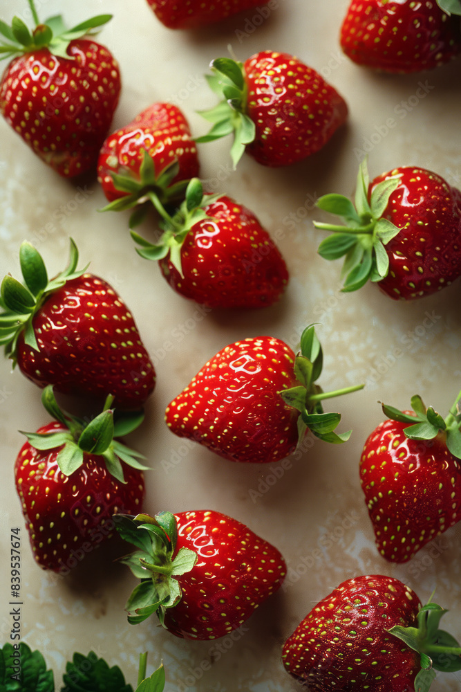 A creamy beige background with gentle strawberries around the edges, harmonizing with the neutral tones, A creamy beige background with gentle strawberries around the edges, harmonizing with the neutral tones,