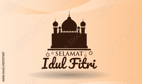 Eid Mubarak background with beautiful mosque Ornaments