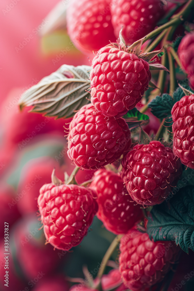 A light coral background featuring subtle raspberries framing the edges, blending harmoniously with the coral tones, A light coral background featuring subtle raspberries framing the edges, blending harmoniously with the coral tones,