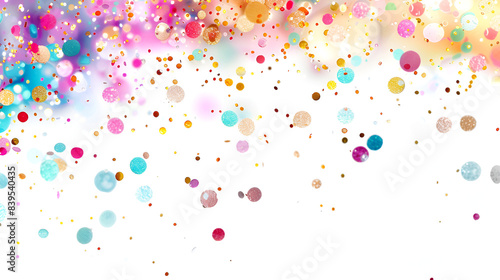 Party Background Colorful Glitter Confetti on White background