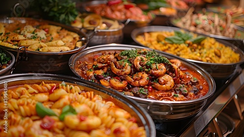 Wallpaper Mural Global Gastronomic Delight: Buffet of International Dishes in an All-You-Can-Eat Setting Torontodigital.ca