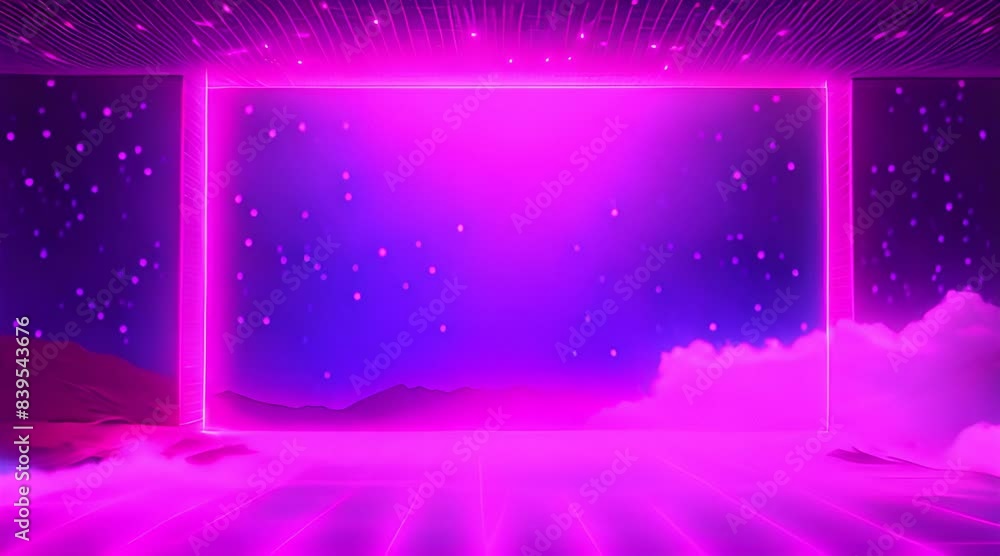 Synthwave vaporwave retrowave cyber background with copy space, laser ...