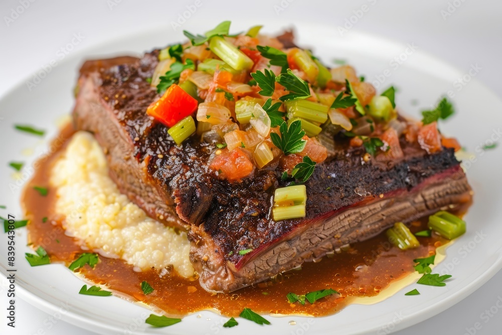 Cajun Brisket Elegance with Aromatic Parsley Sprigs Cajun Brisket Elegance with Aromatic Parsley Sprigs