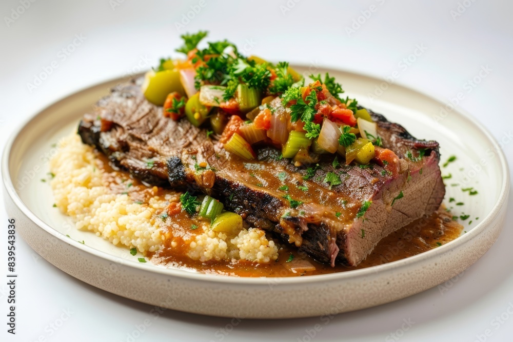 World-Class Cajun Brisket with Sautéed Onions and Grits World-Class Cajun Brisket with Sautéed Onions and Grits