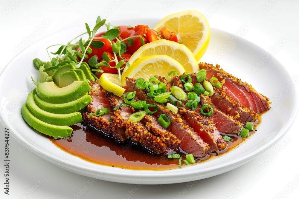 Sake-to-Me Shoyu Sauce Drizzled Ahi Steak Sake-to-Me Shoyu Sauce Drizzled Ahi Steak