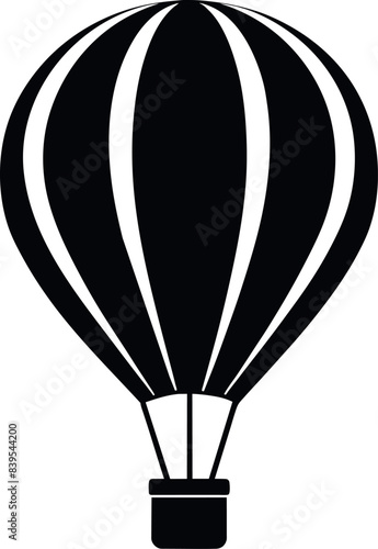          Hot air balloon silhouette vector illustration.
