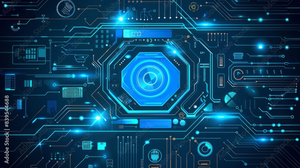 Blue futuristic networking technology vector - Blue futuristic networking technology vector -