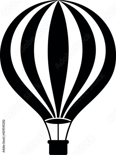          Hot air balloon silhouette vector illustration.
