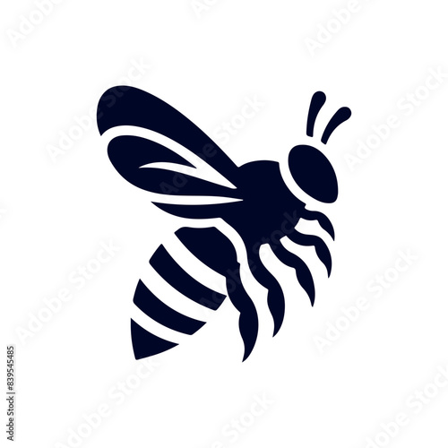 Honey bee silhouette Clip art isolated vector illustration on a white background