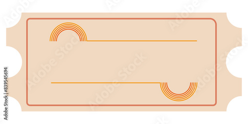 Ticket design template Vector illustration Retro style Copy space Isolated on white background Text space