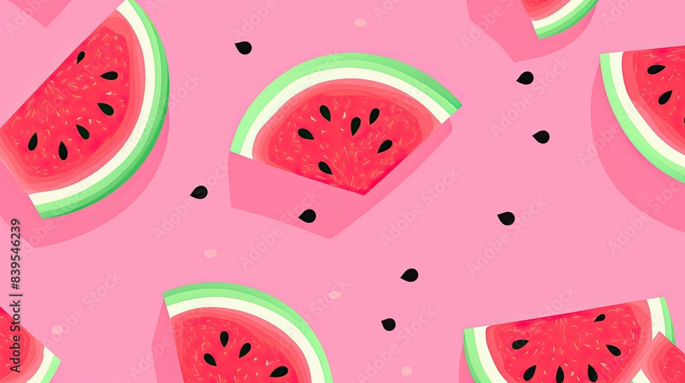 pink background with watermelon pattern pink background with watermelon pattern