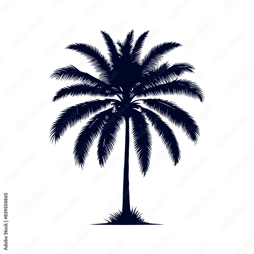 Obraz premium Palm tree silhouettes Clip art isolated vector illustration on white background