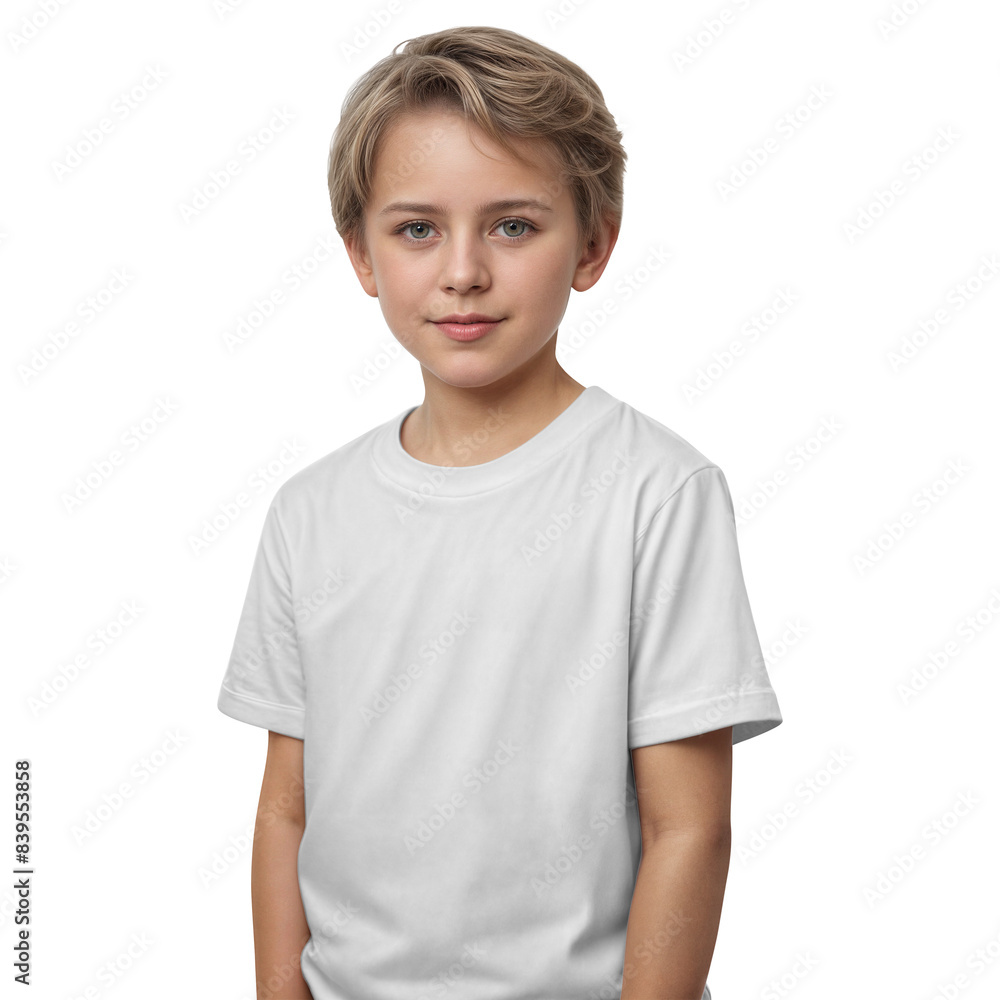 An image of a Boy with T-shirt isolated on a white background An image of a Boy with T-shirt isolated on a white background