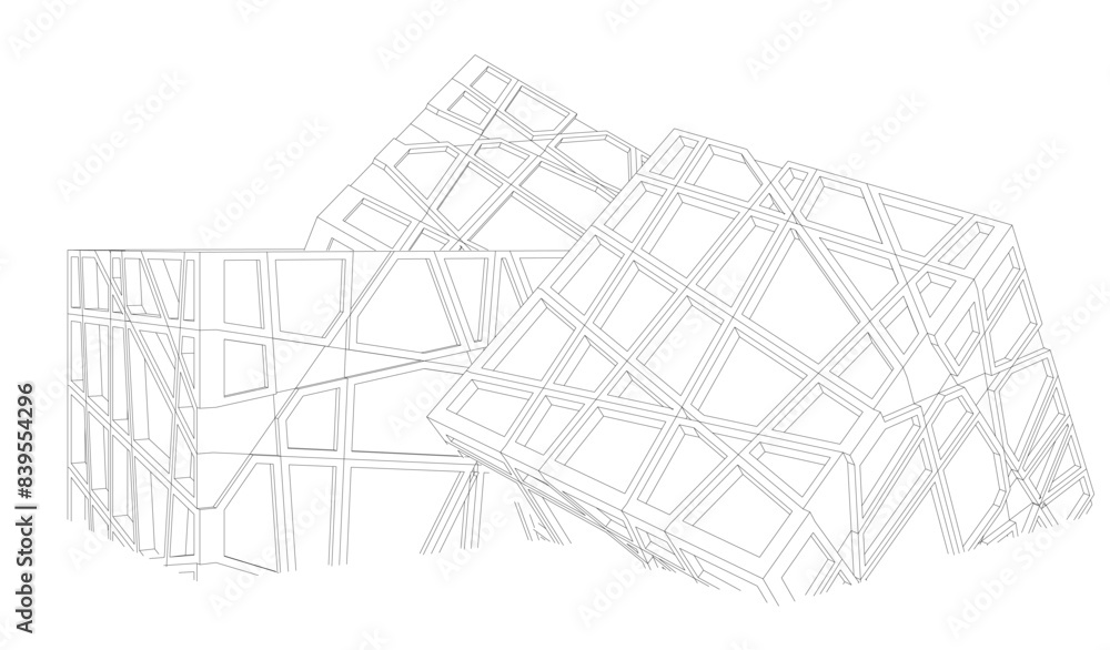 Naklejka premium Building 3d structure. Architectural background. 
