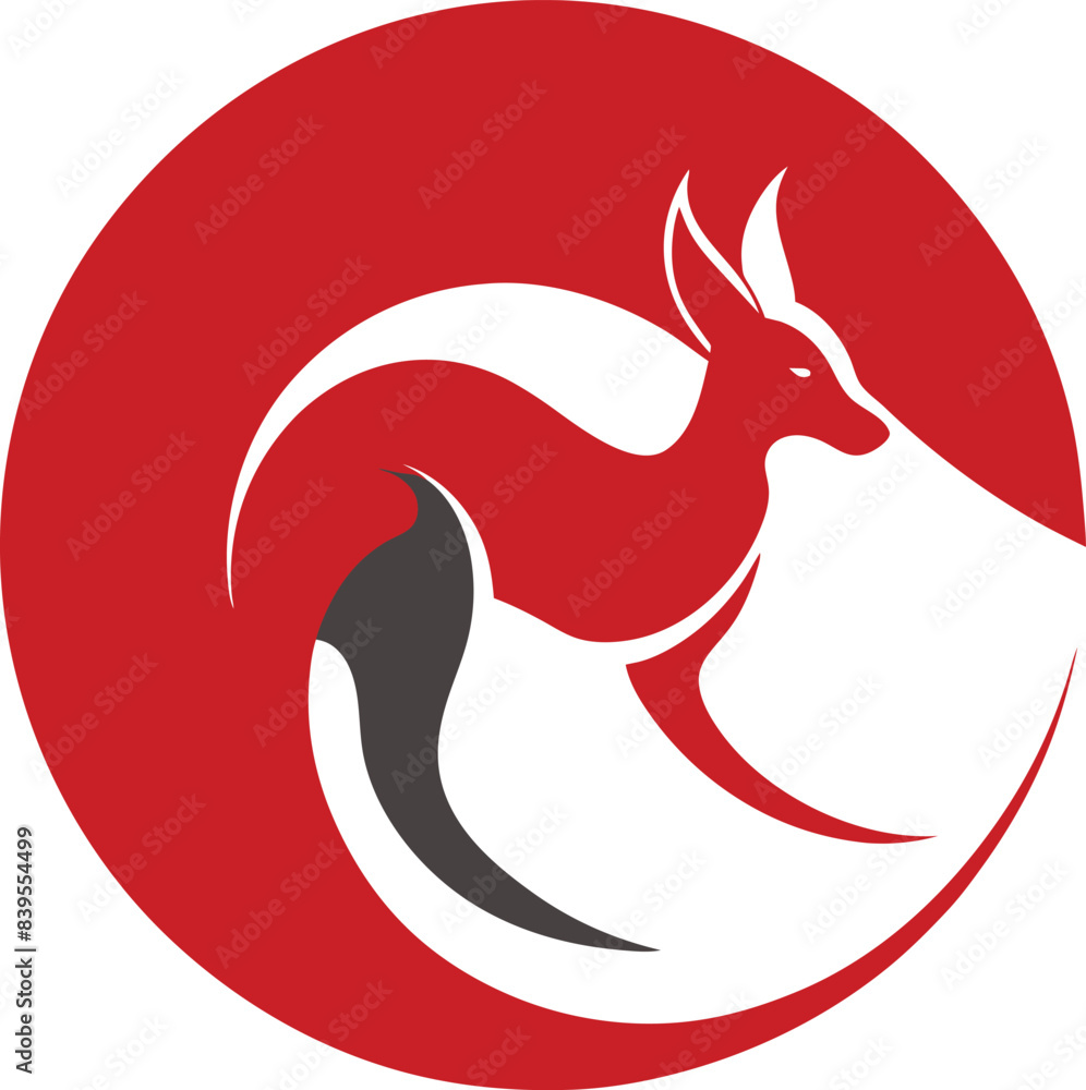 Fototapeta premium Kangaroo vector illustration logo