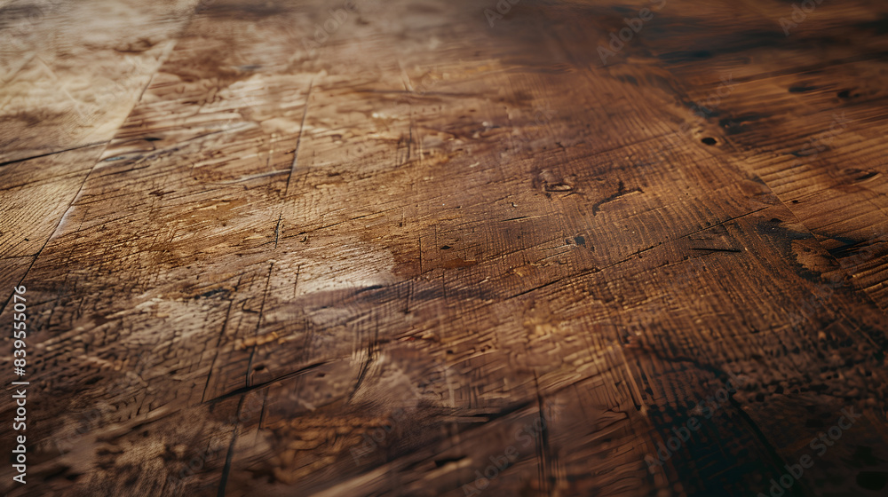 Fototapeta premium a minimalist image with a wooden surface with a brown stain