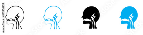 Swallowing reflex icon vector set collection for web