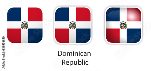 Free Download Dominican Republic flag vector icons set in the shape of rounded square - GFXLoad