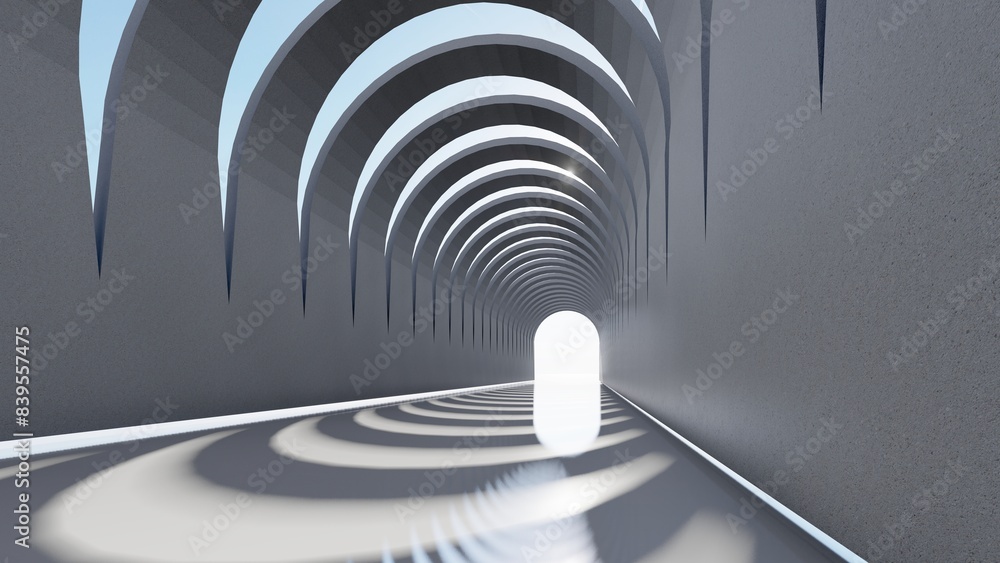 Obraz premium Abstract architecture background arched interior 3d render