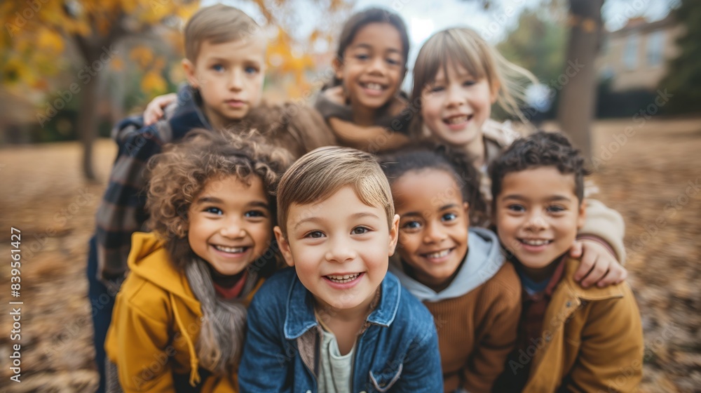 Group of diverse cheerful fun happy multiethnic children outdoors at the schoolyard Group of diverse cheerful fun happy multiethnic children outdoors at the schoolyard