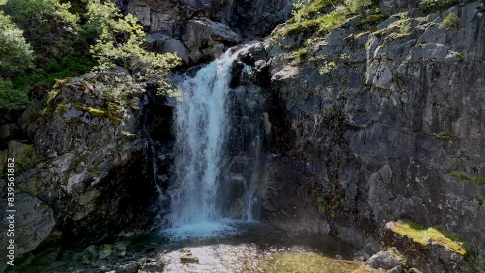 waterfall at Lysefjord near Lysebotn Norway on a sunny day waterfall at Lysefjord near Lysebotn Norway on a sunny day