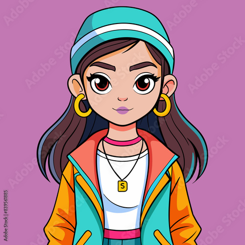 fashion-model-girl-in-trendy-streetwear-line-art