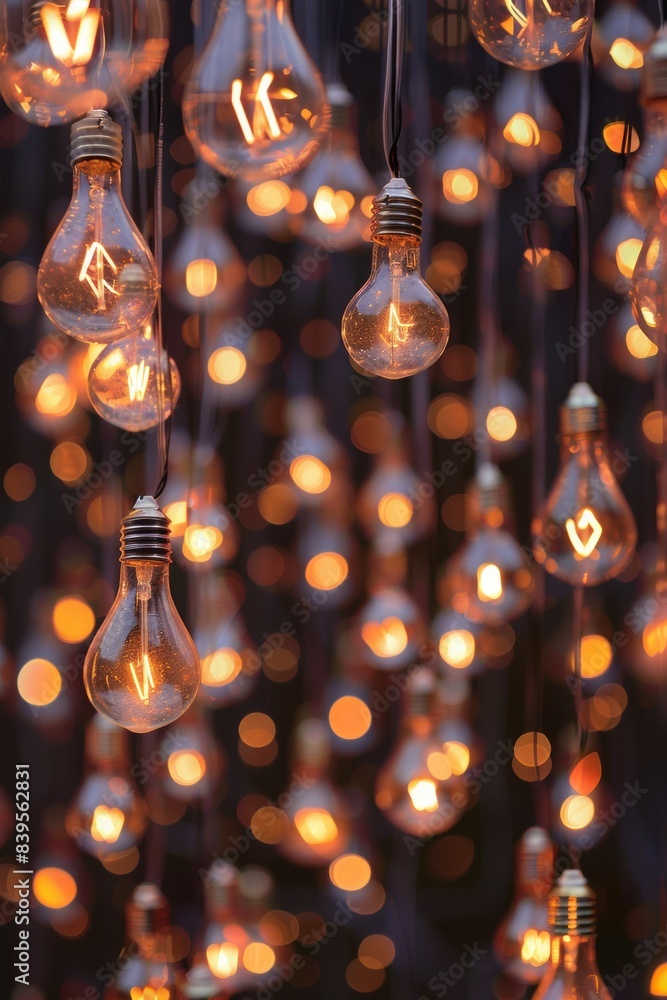 Ultra-sharp image a vibrant garland of light bulbs casting a warm glow Ultra-sharp image a vibrant garland of light bulbs casting a warm glow
