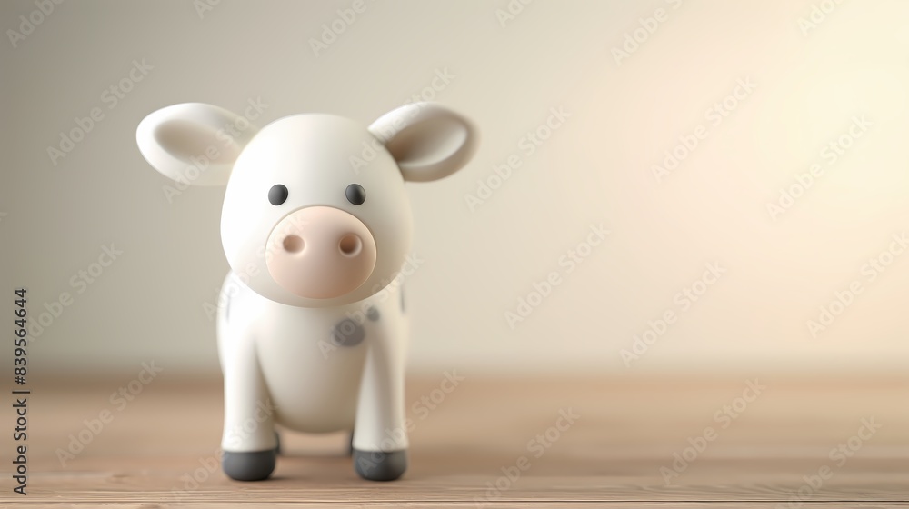 Splash of milk and cute cow with blank space background for advertising Splash of milk and cute cow with blank space background for advertising
