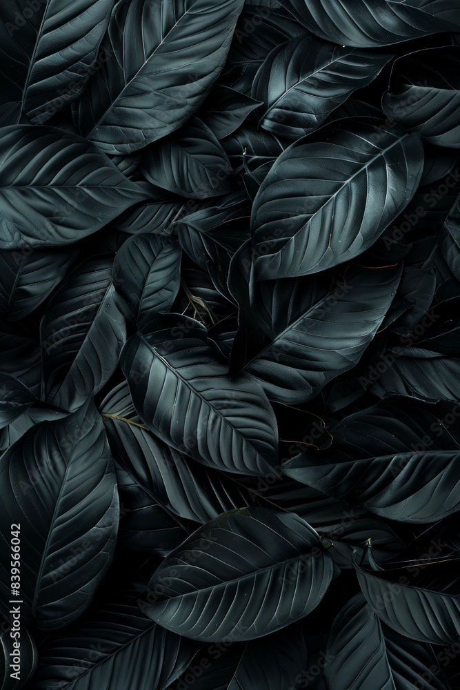 Ultra-sharp photo showcasing abstract black leaves arranged a textured pattern, creating a striking Ultra-sharp photo showcasing abstract black leaves arranged a textured pattern, creating a striking