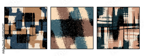 Set of 3 Abstract pattern. Illustration for printing on wall decorations. For use in graphics.