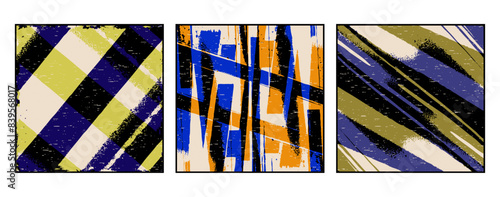 Set of 3 Abstract pattern. Illustration for printing on wall decorations. For use in graphics.