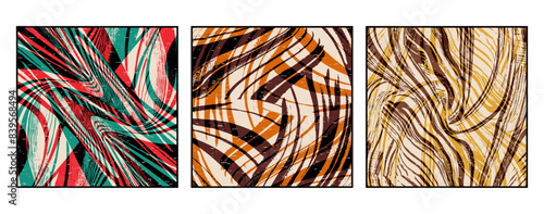 Set of 3 Abstract pattern. Illustration for printing on wall decorations. For use in graphics.