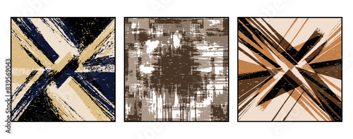 Set of 3 Abstract pattern. Illustration for printing on wall decorations. For use in graphics.