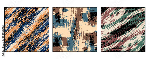 Set of 3 Abstract pattern. Illustration for printing on wall decorations. For use in graphics.