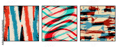 Set of 3 Abstract pattern. Illustration for printing on wall decorations. For use in graphics.