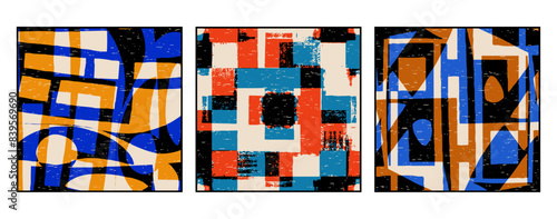 Set of 3 Abstract pattern. Illustration for printing on wall decorations. For use in graphics.