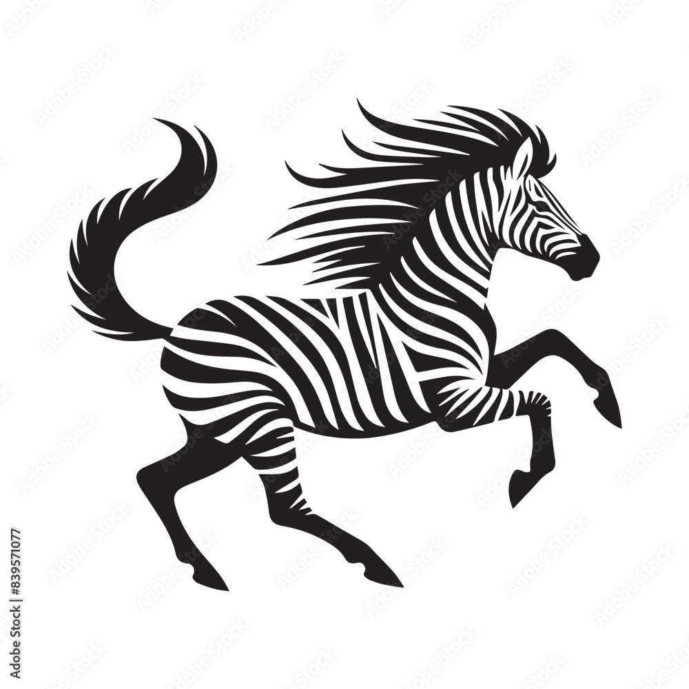 Obraz premium Zebra logo vector art illustration