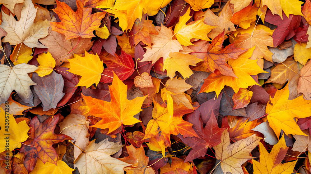 Fallen autumn golden maple leaves background Fallen autumn golden maple leaves background