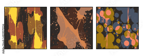 Set of 3 Abstract pattern. Illustration for printing on wall decorations. For use in graphics.