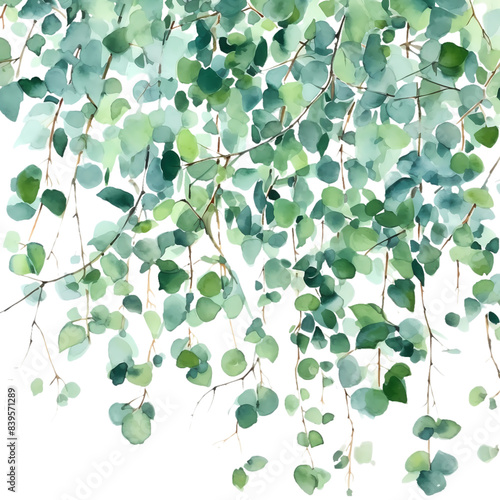 Watercolor Eucalyptus Drop Borders, Beautiful Eucalyptus Borders, Elegant Eucalyptus Borders for Wedding Stationery, Greenery Eucalyptus Drop Border, Natural Eucalyptus Drop Border